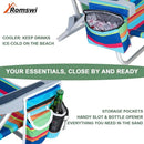 Beach Chairs 5 Position, 2 Pack Portable Folding Backpack Beach Chair Heavy Duty with Cooler Bag, Cup Holder for Outdoor Lawn P
