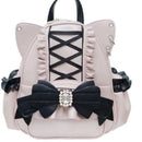 Korean Fashion Y2k Punk Backpack Lace Bow Cat Ear Lotus Lace Decoration Lolita Backbag PU Leather Large Capacity Women Backpack - M & M Global