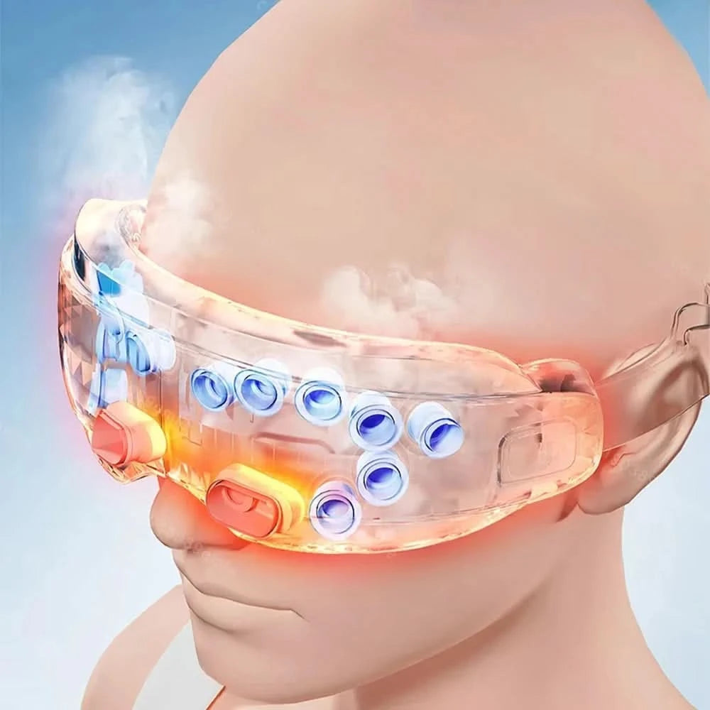 Steam Eye Massager Warm Spa Eye Steamer Acupressure Therapy Kneading Massage Eyes Bluetooth Relieve Eye Fatigue Massage Relax - M & M Global