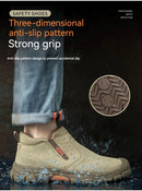 Mens Work Boots Composite Toe Safety Footwear Metatarsal Guard Puncture-Proof Construction Work Shoes Anti-Slip Rubber Outsole