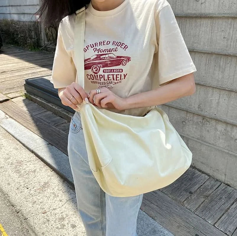 Women Shoulder Bag Large Canvas Crossbody Bags For Women Fashion Korean Female Student School Bag Chic Messenger Bag Handbags - M & M Global