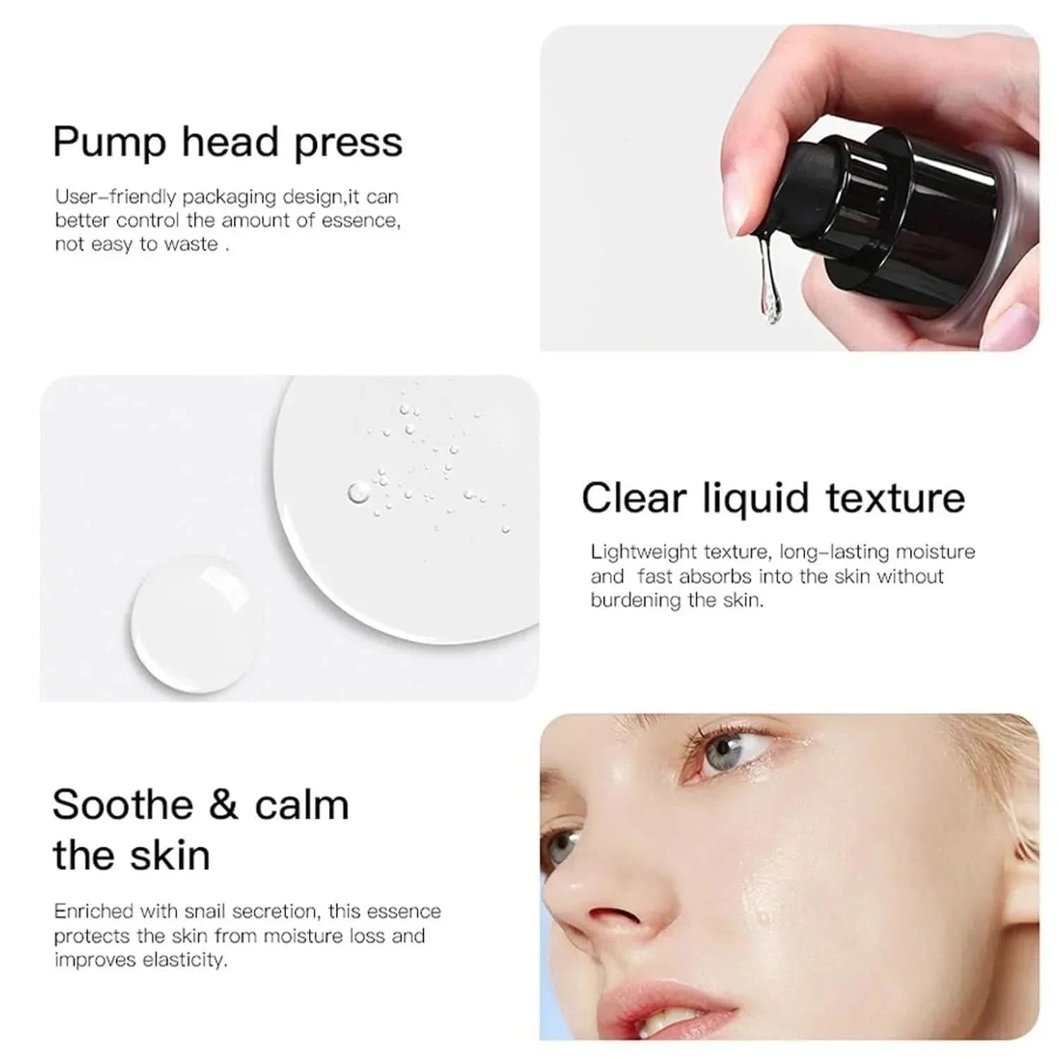 Snail Mucin 96% Korean Skin Care Facial Essence Fading Fine Lines Repair Essence Firming Facial Snail Brightening Anti-Aging - M & M Global