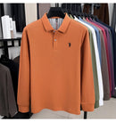 100% pure cotton fashionable men's brand Paul exquisite embroidered long sleeved spring autumn new comfortable casual POLO shirt