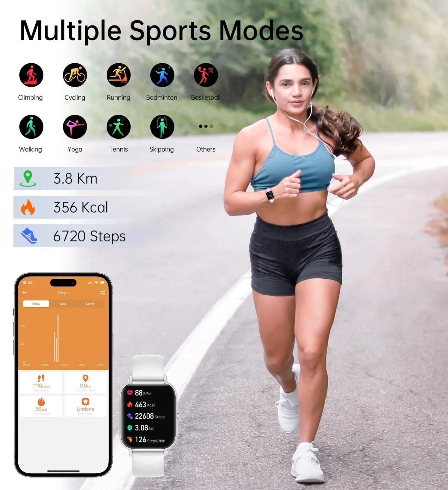 Dynamic UI Dials Smart Watch with 4.7cm HD Touch Screen, Wireless 5.2,Answer Calls, Sleep Tracking,Pedometer for Android Phones