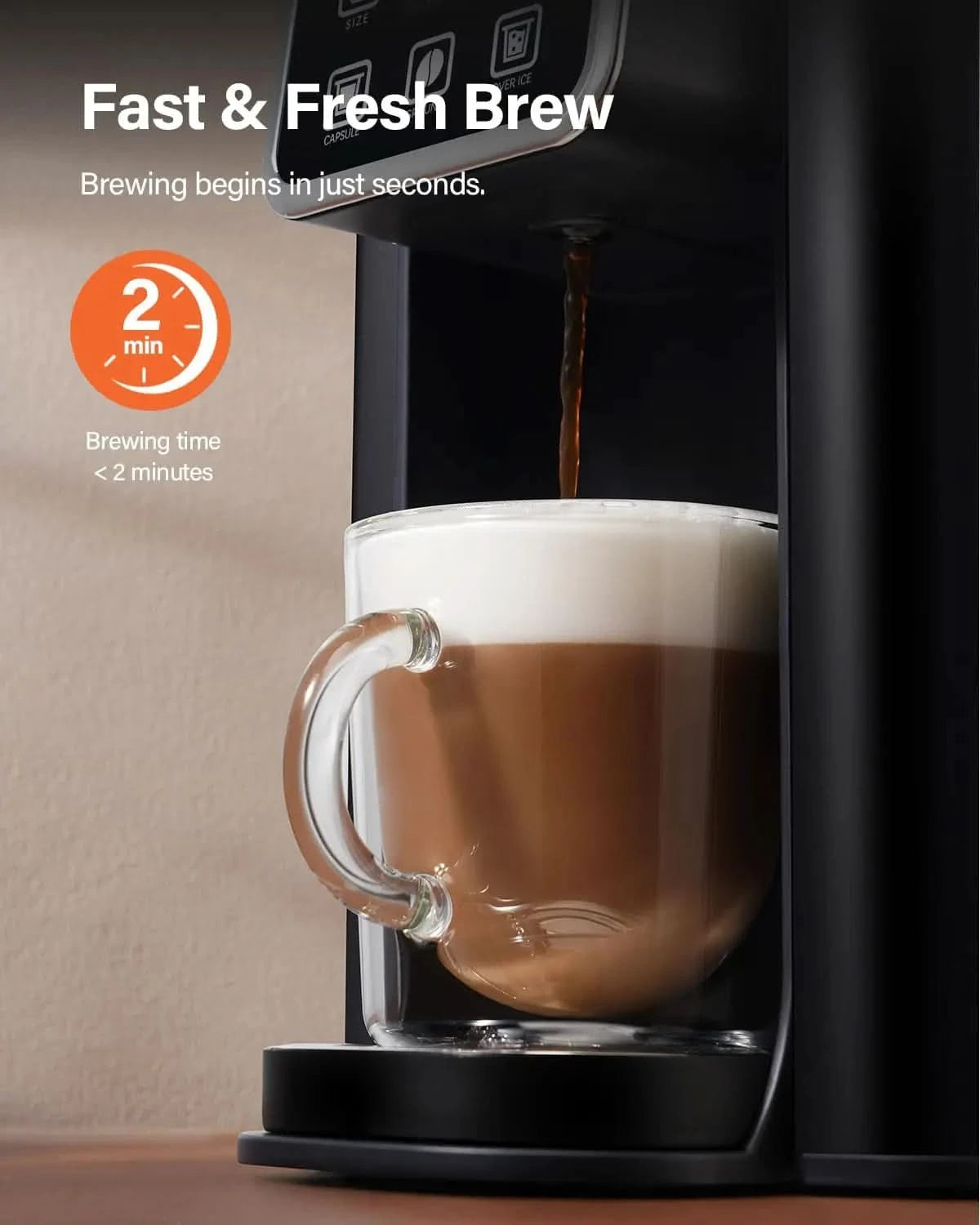 Single Serve Coffee Maker 2.0, Hot and Iced Coffee Machine for K Cup Pods & Ground Coffee, 6 to 14 oz Brew Sizes, 50 oz Removabl - M & M Global