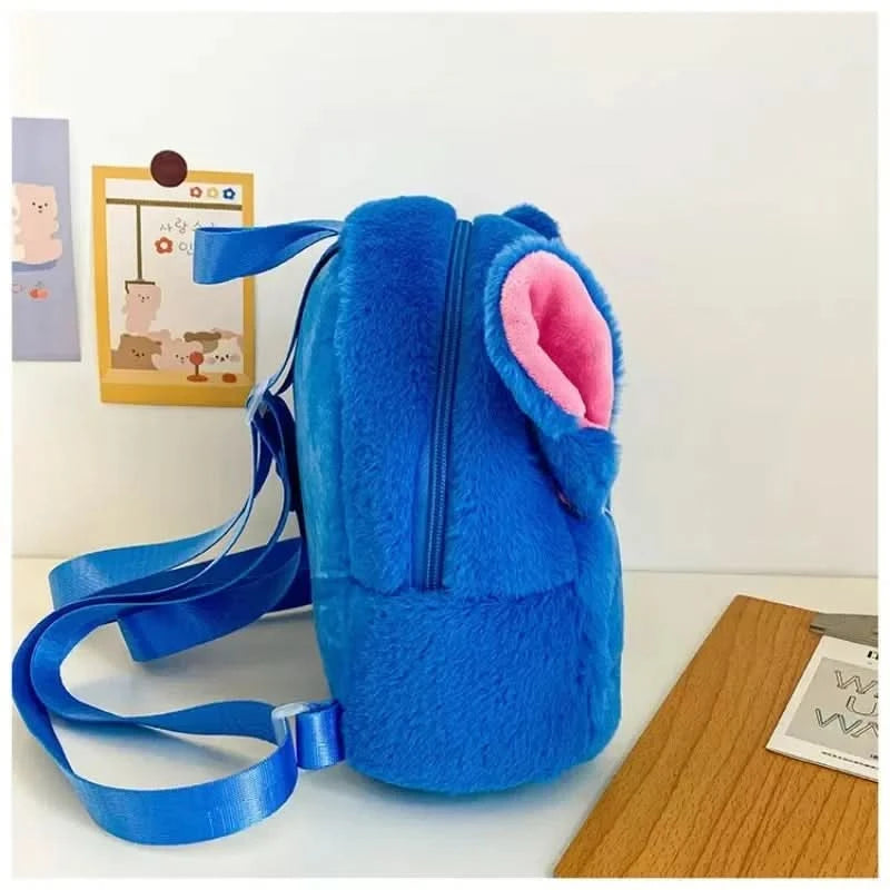 New Disney Plush Backpack Ins Japanese Blue Stitch Funny Cartoon Large-Capacity Student Backpack Kindergarten Bag Child Gift - M & M Global