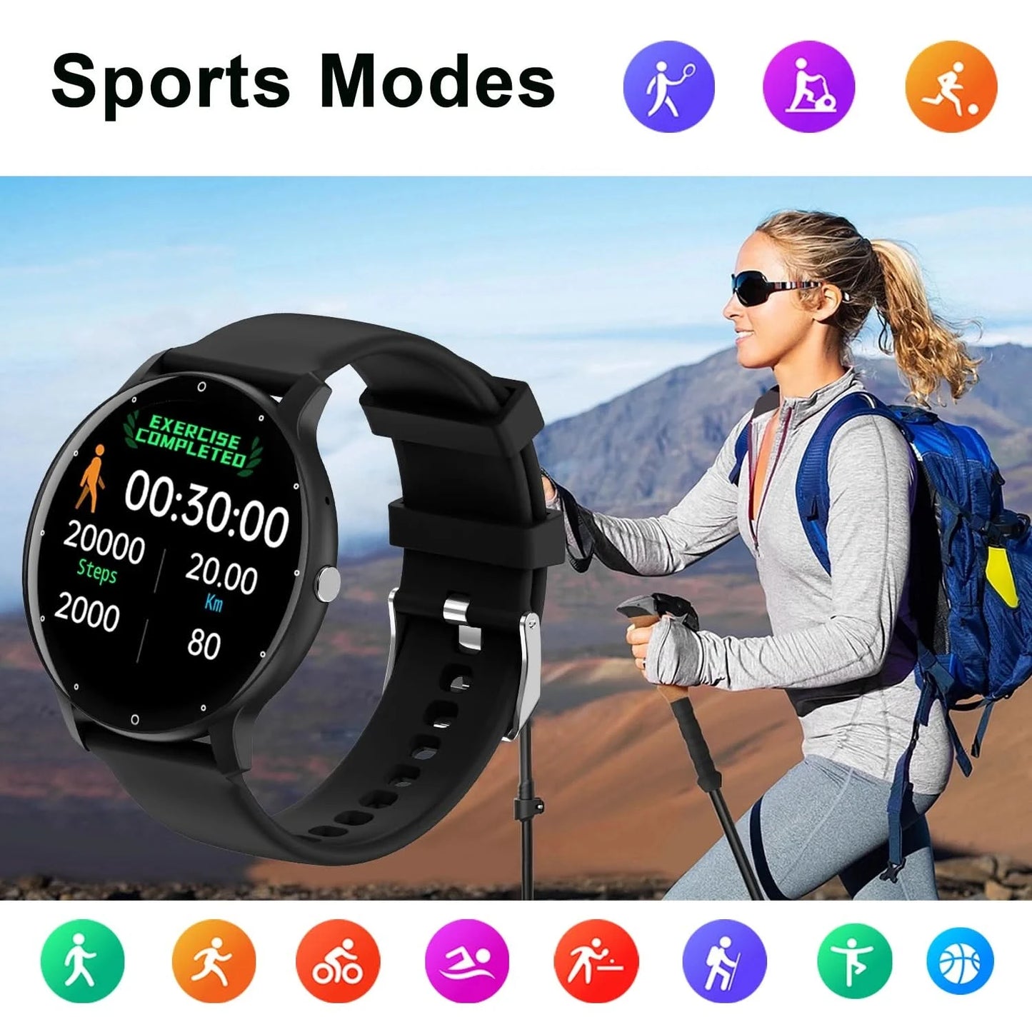 Smartwatch, Multi-sport Mode, Wireless Calling/dialing, Multiple APP Alerts, Sleep Monitoring, Compatible with IPhone/Andriod