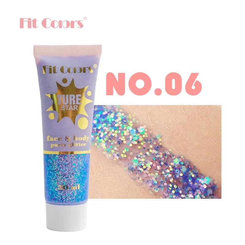 Facial&body Chameleon High Gloss Glitter Powder Long Lasting Waterproof Stage Party Glitter Eyeshadow Hair Face Body Glitter Gel - M & M Global