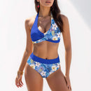 Sexy Printrd Bikini 2024 Swimsuit For Women Push Up Halter Neck Bikini Set High Waist Brazilian Bathing Suit Female Beach Wear - M & M Global