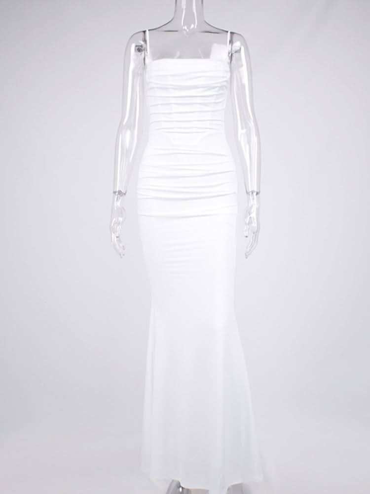 Elegant Dresses for Women Almond Corset Maxi Dress Draped Evening Night Party Dresses Bodycon Sexy Backless Dress with Fishbone - M & M Global