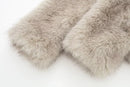 HH Women Elegant Faux Fur Coat Warm Fluffy Loose Long Sleeve Lapel Jacket Autumn Winter Fashion High Street Lady Outerwear