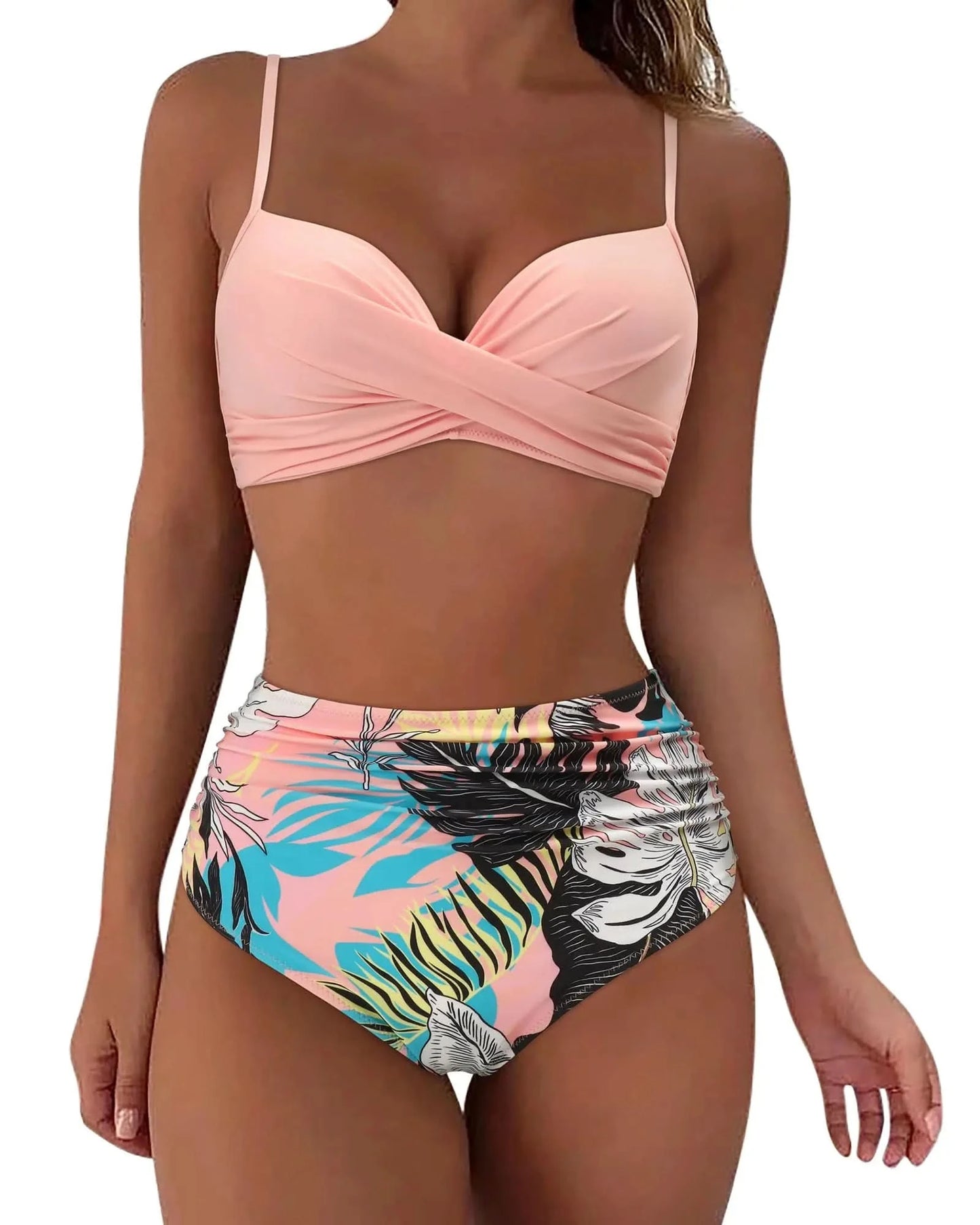 Vintage High Waist Bikinis 2025 Women Push Up Swimwear Printed Swimsuit Female Beachwear Summer Bathers Bathing Suit Swimming - M & M Global