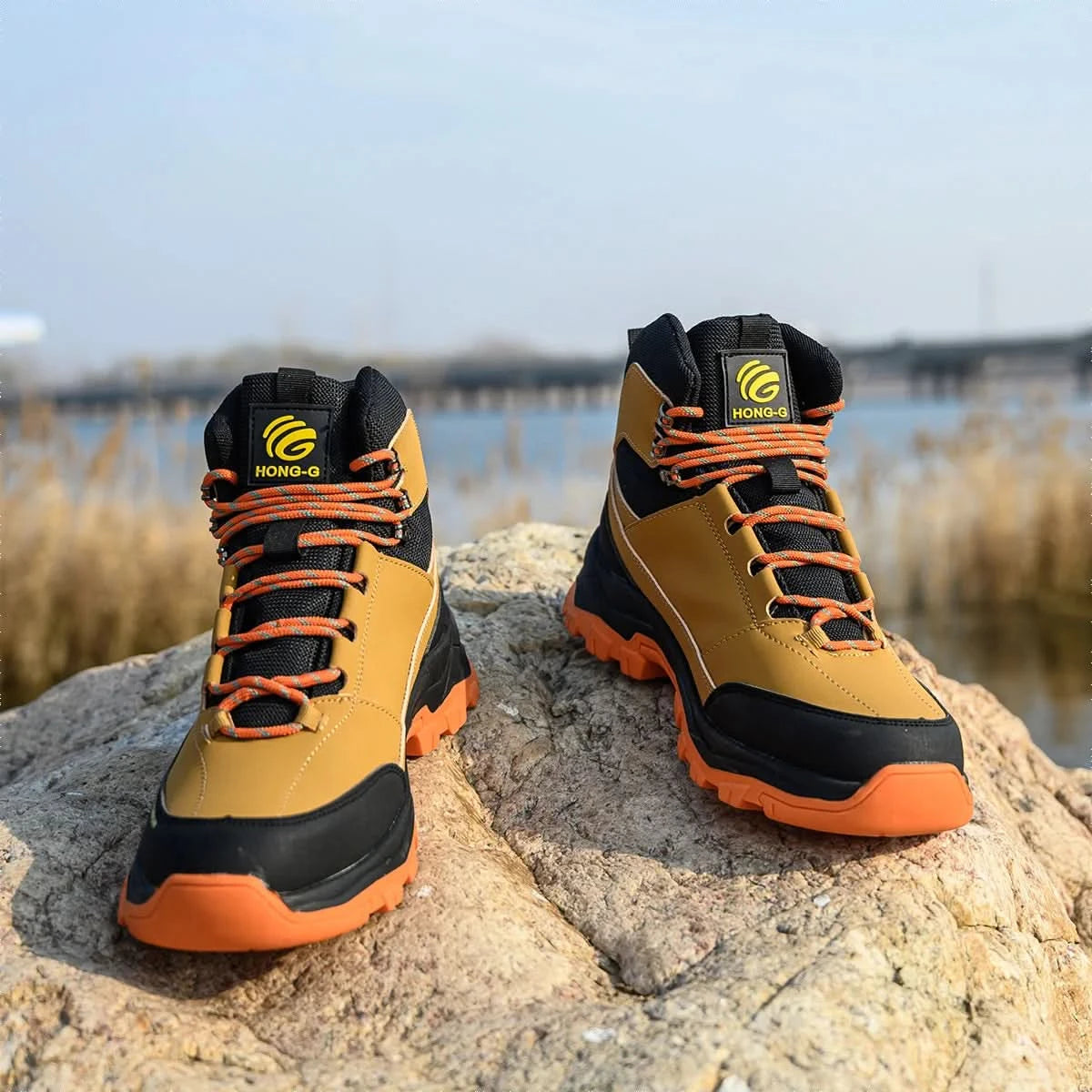 Safety Shoes Men Boots High Top Work Sneaker Steel Toe Industrial Shoe Anti-smash Puncture-Proof Work Boots Indestructible Shoes