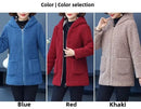 Thickened Hooded Cotton Jacket Women's Warmth Winter Coat Fleece Lined Mommy Style Outerwear Chinese Brand AE Stock