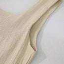 Newly 100% Cotton Gauze Dress For Women 2023 Square Collar Sleeveless Open Side Long Dress Summer Comfortable Beach Outfit - M & M Global