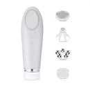 2024 New Rechargeable Sonic Facial Cleansing Brush with Hot and Cool Compress Silicone Face Cleanser for Deep Cleaning - M & M Global