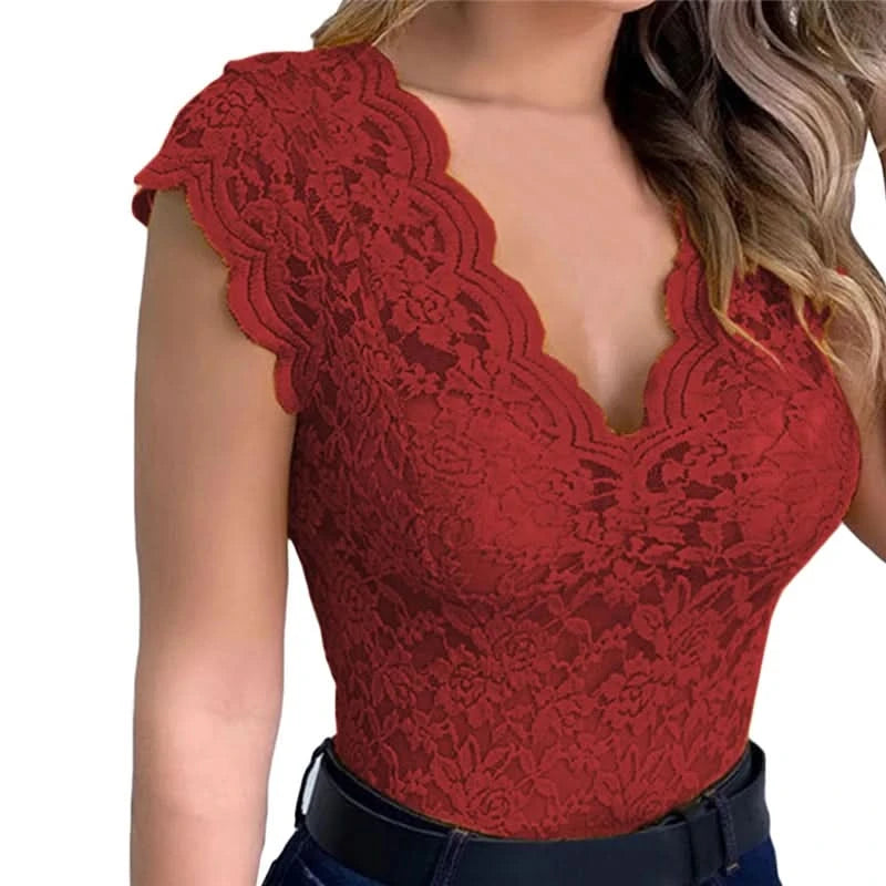 Women Summer Sexy Lace Crochet Cardigan Casual Solid Color Tops Female Trend Lace Hollow Out Sleeveless Top for Ladies - M & M Global
