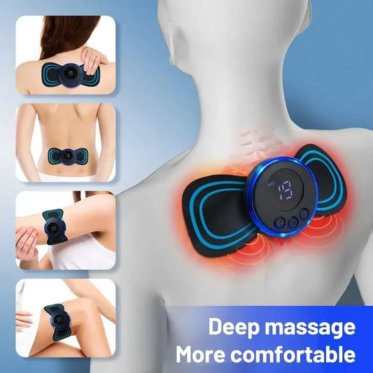 EMS Neck Massager Mini Neck and Back Stimulator Massager Portable Gel Pad Sticker Thin - M & M Global