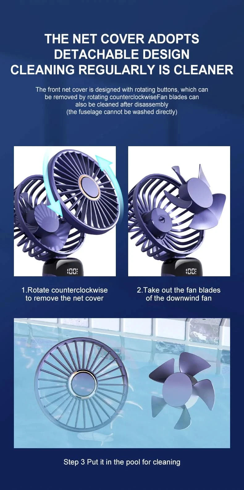 USB Handheld Mini Fan Foldable Portable Neck Hanging Fans 5 Speed USB Rechargeable Fan with Phone Stand and Display Screen - M & M Global