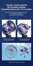 USB Handheld Mini Fan Foldable Portable Neck Hanging Fans 5 Speed USB Rechargeable Fan with Phone Stand and Display Screen - M & M Global