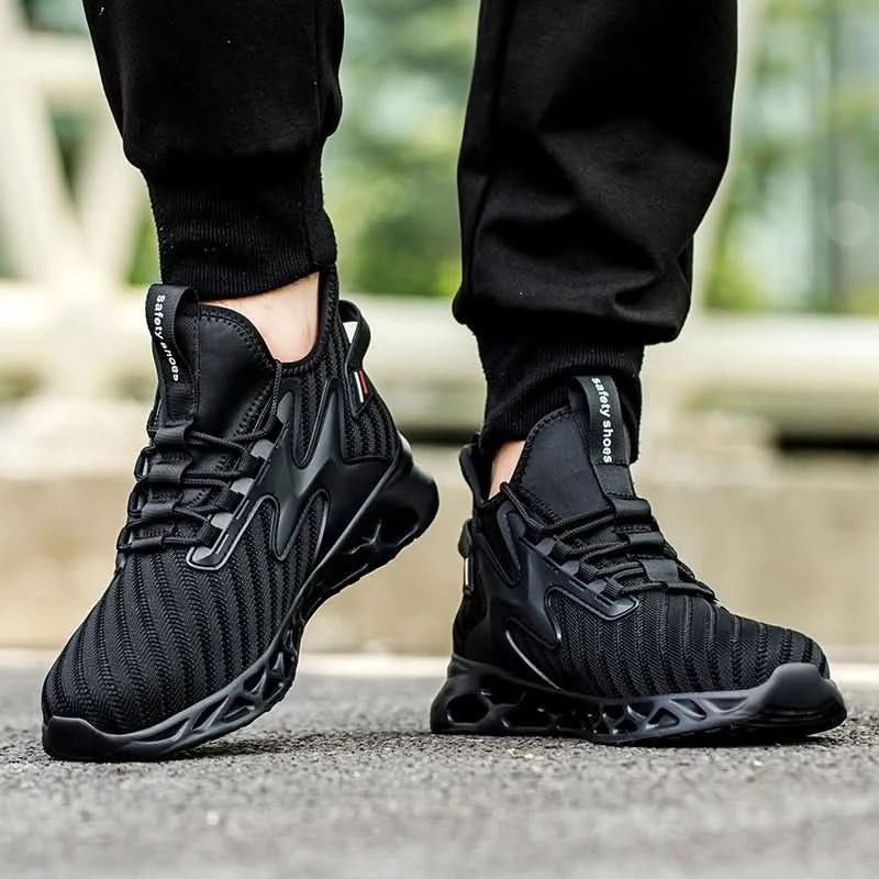 Breathable Steel Toe Boots with Met Guard Puncture Guard Lightweight Sneakers Anti-smash Industrial Safety Shoes Wear-resisting