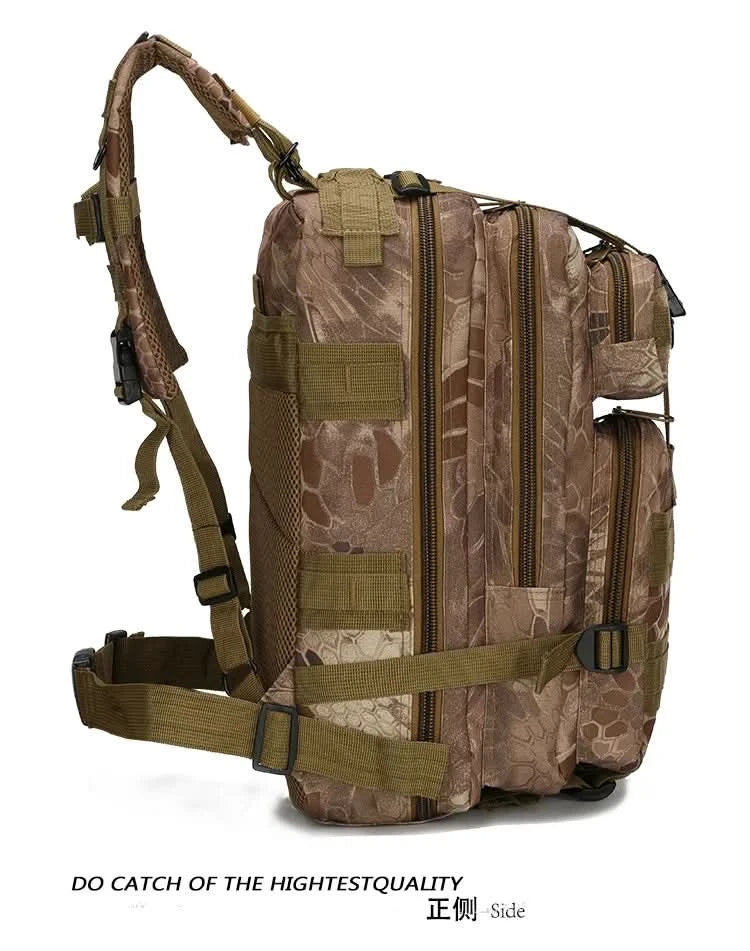 Men's Classic Tactical Backpack Travel Sports Camouflage Bag Outdoor Climbing Hunting Backpack Fishing Hiking Nylon 3P Pack Bag - M & M Global