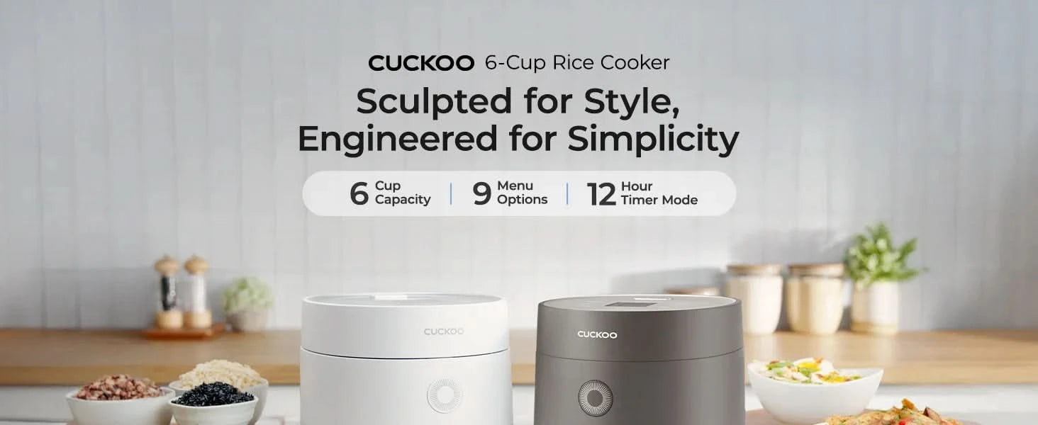 Rice Cooker 6 Cup Uncooked / 12 Cup Cooked, Modern Fuzzy Logic Rice Cooker Small with Delay Timer & Keep Warm Setting, Versatile - M & M Global