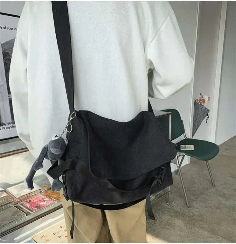 Canvas Messenger Bag Ladies Big Capacity Handbags Shoulder Bag Youth Girls Student School Bags Fashion Men Crossbody Bags Bolsos - M & M Global