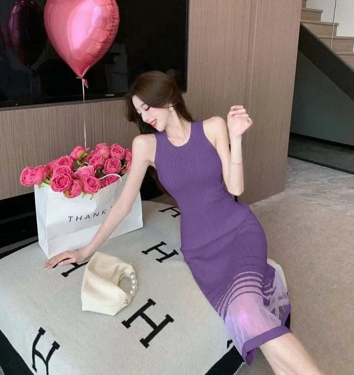 Dresses for Women Black SMidi Woman Dress Party Evening Night Club Prom Casual Youth G Fashion Summer 2024 Retro Sensual Sexy X - M & M Global