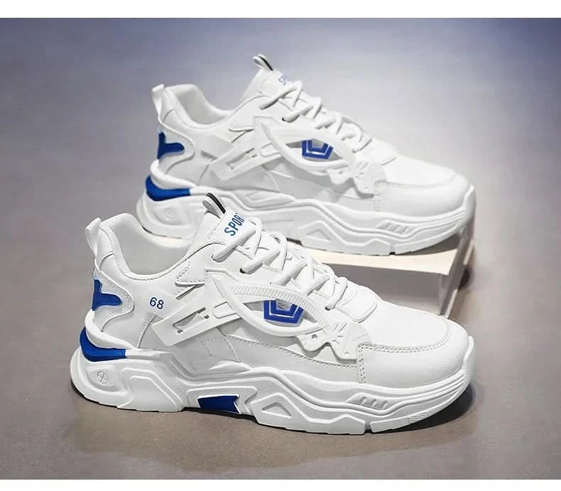 Student height increasing shoes four season new thick sole men's casual sports shoes soft sole comfortable outdoor running shoes - M & M Global