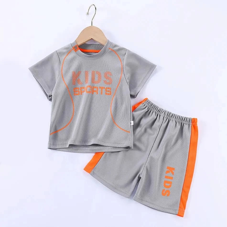 Children Summer Short Sleeve Football Basketball Suit Clothing Set Boy Girl Jersey Quick Drying Breathable Kids Sports Wear - M & M Global