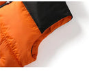 Men's Vest Jacket Autumn Winter Parkas Oversize Stand Collar Zipper Pockets Orange Windbreaker Waistcoat Plus Size Same