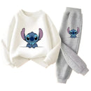 Spring Baby Girl Boy Clothes Set Children Disney Stitch Cartoon Print Sweatshirt Top and Pants Bottom 2Pieces Suit Kid Tracksuit - M & M Global