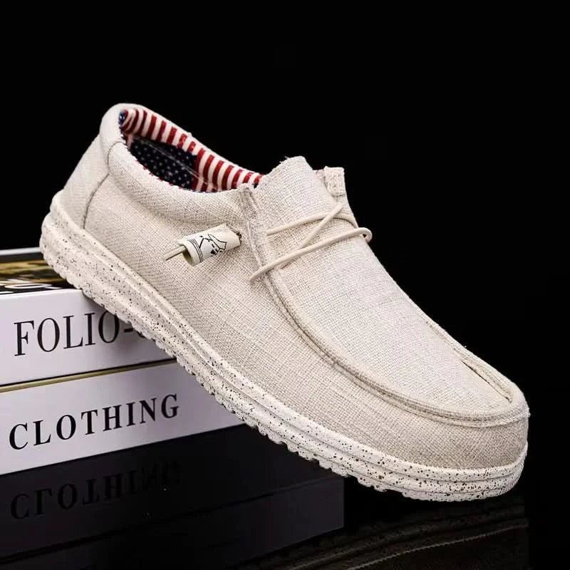 Men's Casual Shoes Lightweight Loafers Soft man Canvas Shoes Vulcanized Shoes for men Driving Flat Shoe Slip-on Outdoor Sneakers - M & M Global