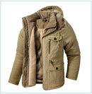LZLLTT Men Winter Warm Parkas Mens Fleece  Jacket Parkas Men Casual Cotton Outdoor Fur Trench Padded Jackets Coats