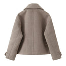 Willshela Women Fashion Solid Double Breasted Trench Jackets Vintage Lapel Neck Long Sleeves Female Chic Lady Outfits