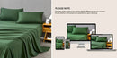 Green bed sheets displayed on a bed and shown on various devices with a note about color variation.
Queen size bedding set

4-piece microfiber bed set

Solid color comforter set

All-season bedding set

Lightweight comforter

Ultra-soft bed sheets

Minimalist bedding set

High thread count sheets

Fade-resistant microfiber bedding

Modern home bedding set