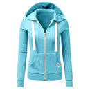 2025 Autumn/Winter New Women Solid Color Fashion Hoodie Long Sleeve Zipper Pocket with Label Outdoor Sports Jogging Clothing
