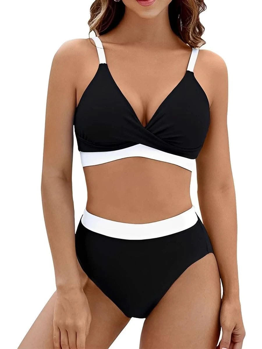 2025 Strappy Bikini High Waist Swimsuit Women Sexy Solid Swimwear Female Bathers Swimming Bathing Swimming Swim Suit Beachwear - M & M Global
