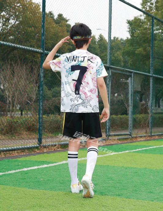Children's Sports Suit Boy Girl yellow Fans Shirt Training Wear Games Rugby Football Shirt  Men Kids Child Sets Kit Uniform - M & M Global