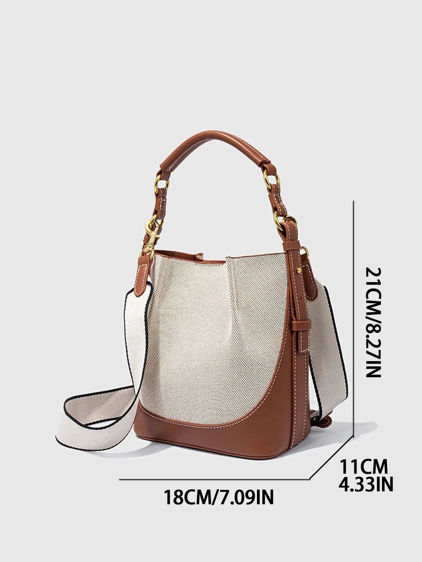 2024 new large capacity wide shoulder strap single shoulder tote sling sling sling bucket bag - M & M Global