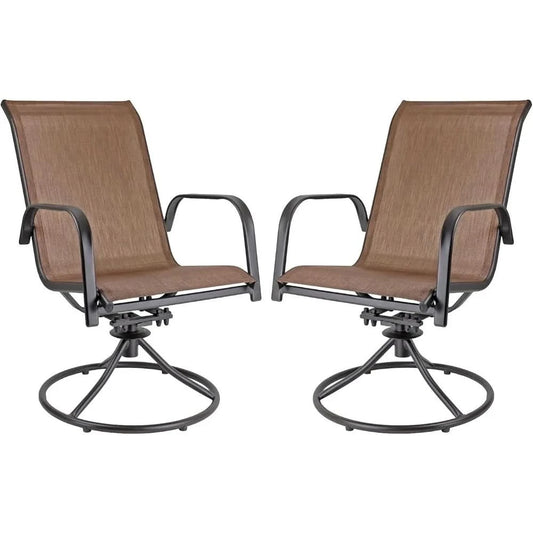 Swivel Outdoor Rocker Chairs with 360° Swivel & Rocking Motion, Weather-Resistant Fabric & Powder-Coated Steel Frame