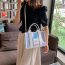 New The Tote Bag Letter Printed Sequins Top-Handle Bag Women Leather Handbag Luxury Designer Glitter Shoulder Crossbody Bag - M & M Global