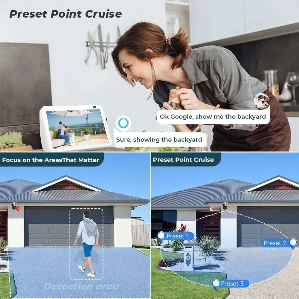 BESDER 6K 12MP Wifi Camera PTZ Dual Screen 8X Digital Zoom AI Auto Tracking Outdoor 8MP CCTV IP Camera Security Protection iCSee - M & M Global