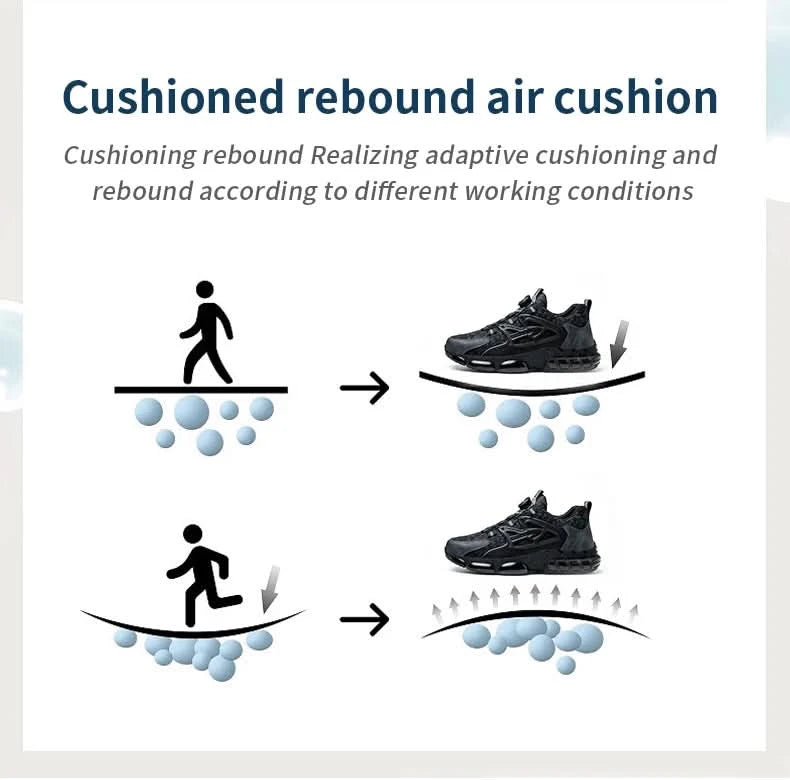 Slack-stab-proof work shoes with elastic buttons and lace-up