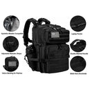 LHI 45L/35L/25L Tactical Backpack for Men and Women Waterproof Athlete Gym Outdoor Bag Travel Hiking Rucksack with Bottle Holder - M & M Global