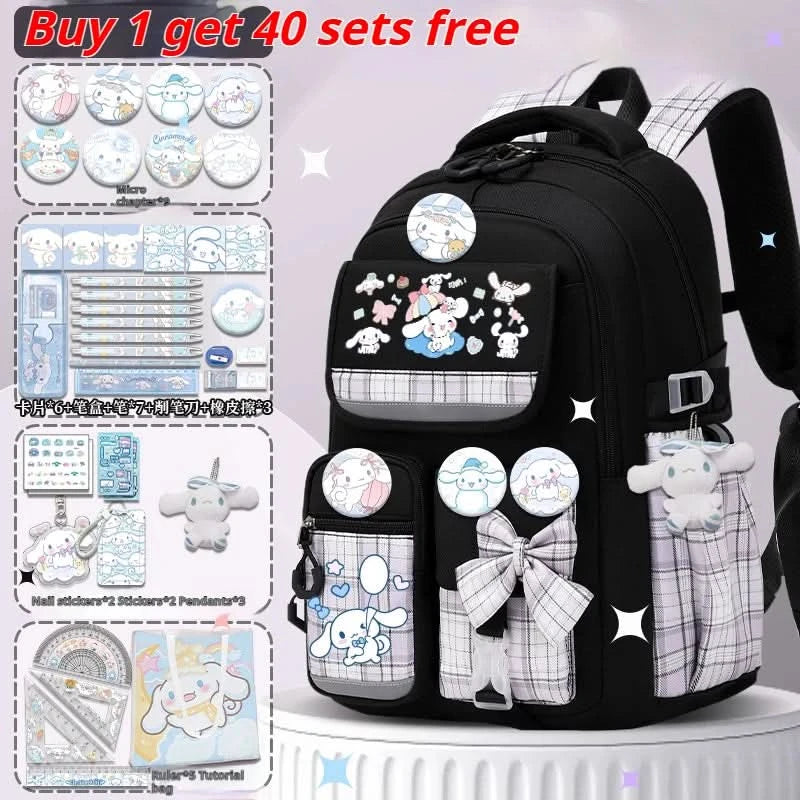 Sanrio Cinnamon Dog cute fashion print school bag for primary school students, stylish children's back-to-school backpack - M & M Global