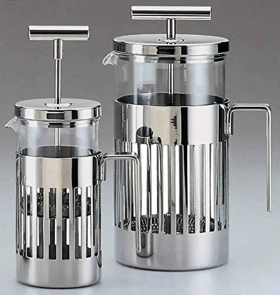 9094/8 - Design Press Filter Coffee Maker, 18/10 Stainless Steel, Mirror Polished and Glass, 8 Cups,Silver - M & M Global