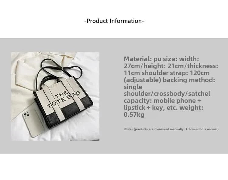 Hot Sale Of The Season New Women's PU Leather 3D Square Shoulder Bag Letter Tote Bag Color Block Fashionable Ladies Crossbody Ba - M & M Global