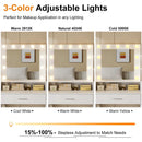 JHK Desser For Bedroom Vanity Desk with Mirror and Lights Adjustable Brightness with 2 Storage Cabinets 3 Drawers 6 Shelves